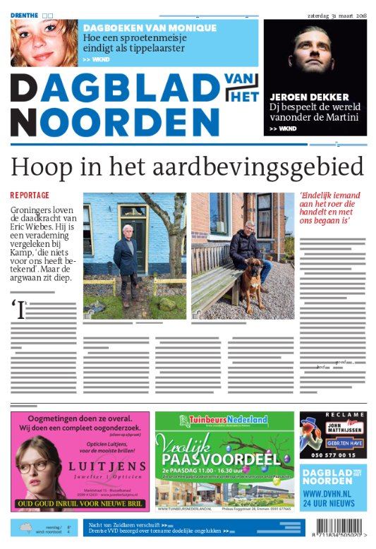Dagblad van het Noorden proefabonnement cover – Regionale kranten